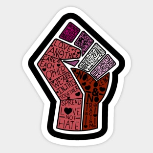 Lesbian Pride BLM Word Fist Sticker